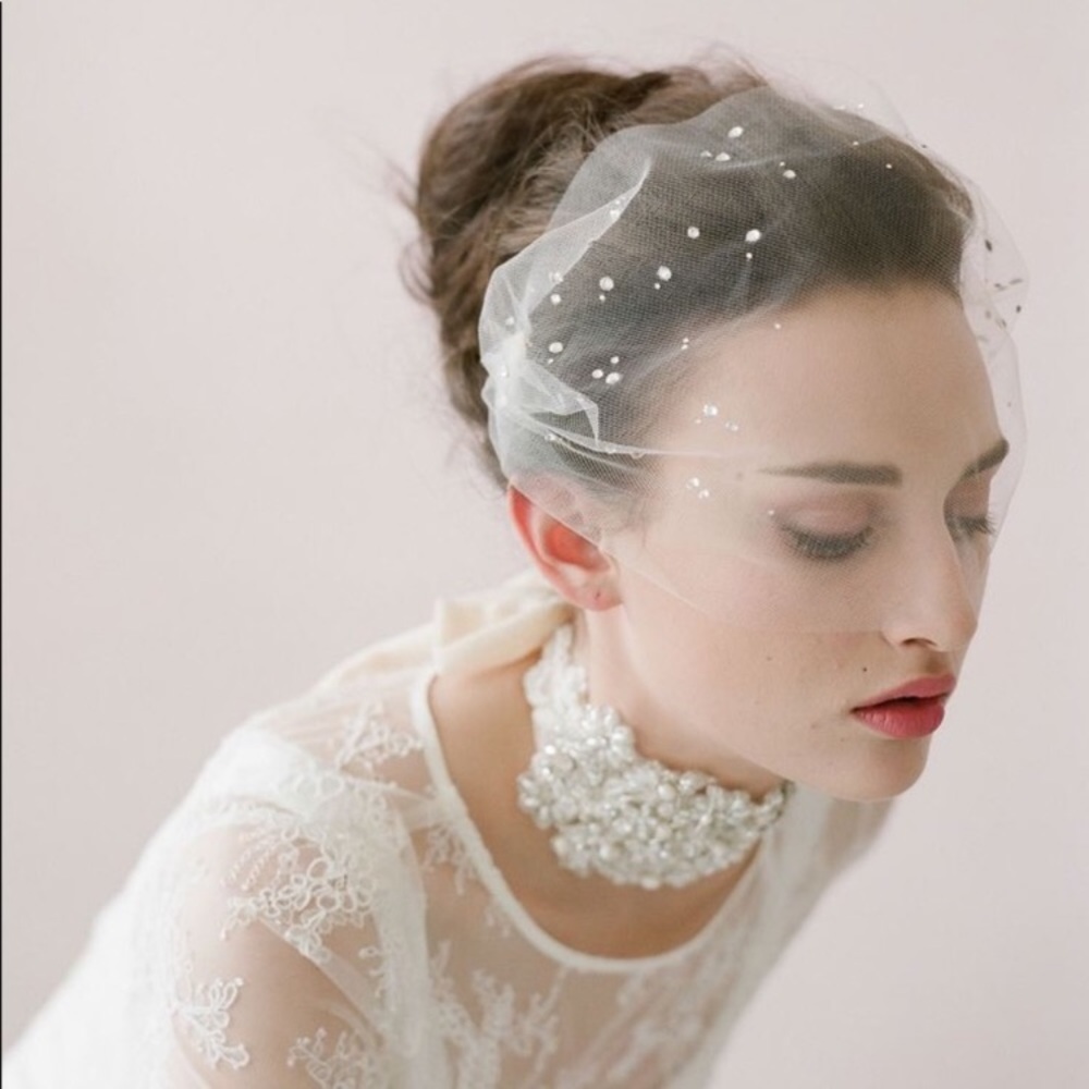 Twigs & Honey Rhinestone Blusher Birdcage Veil